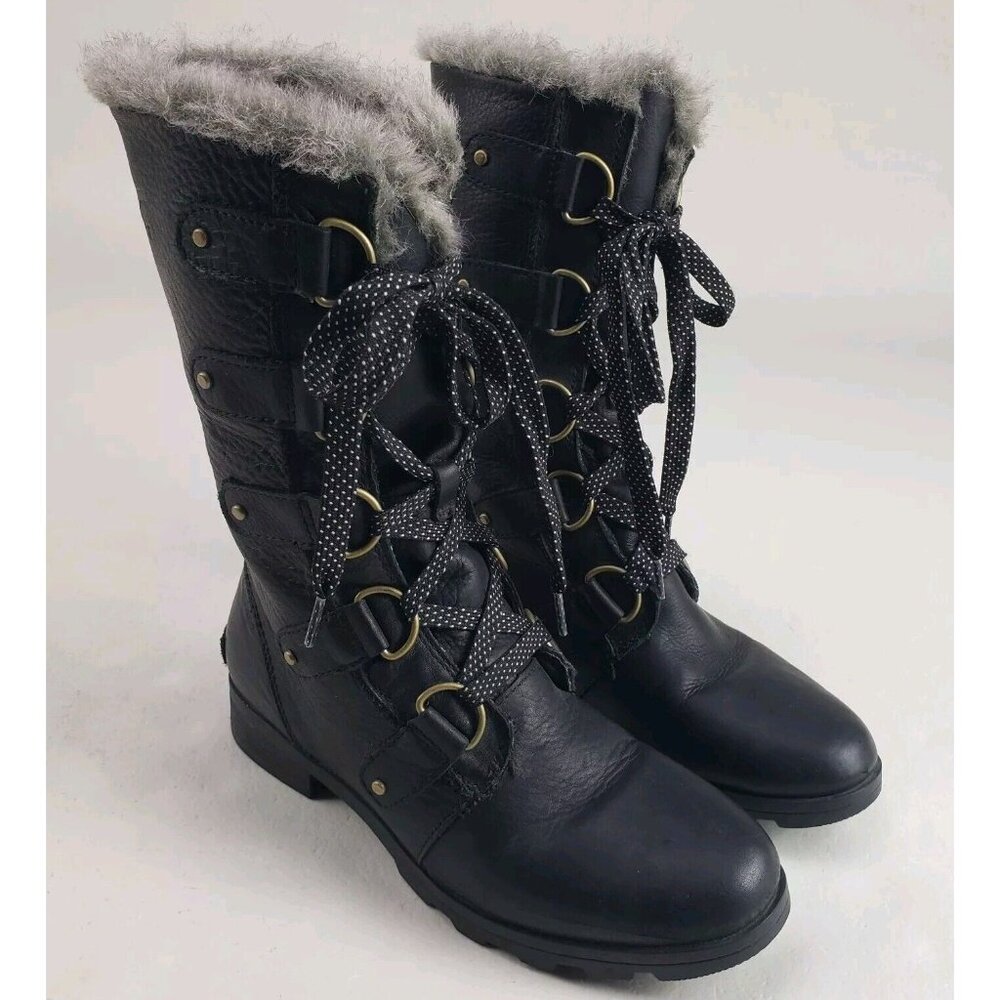 Sorel Emelie Buttery Soft Leather Boots- Fur Trim